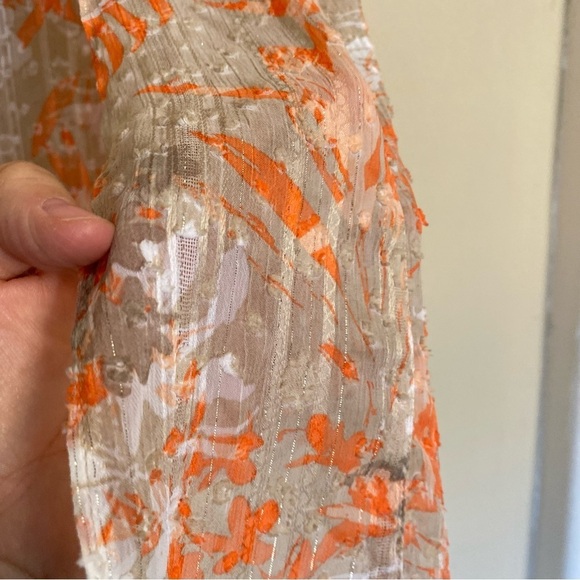 Chico’s Camo Foliage Sheer Jacket Peach Cream Size 2 Large - Picture 13 of 16